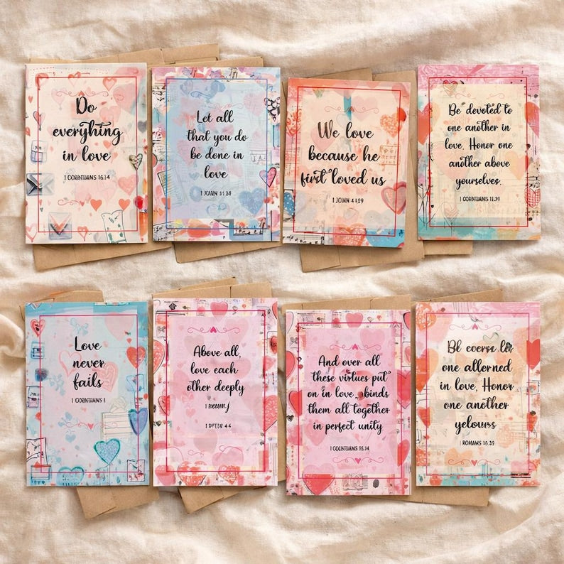 Set of 2 (20PCS) Handwritten Greeting Card Set For Beginners Minimal Thank You Cards