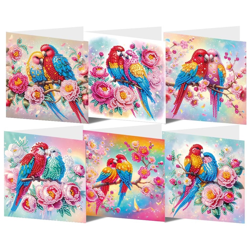 Diamond Painting Birthday Cards Set with Envelopes, DIY Greeting Cards for Party Mail