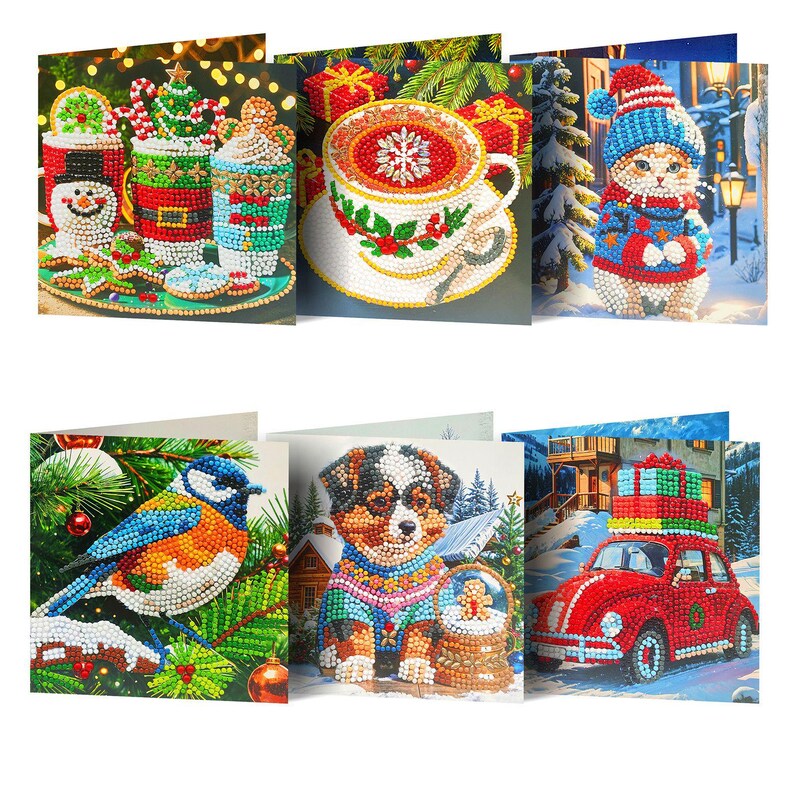 Diamond Painting Cards, Mandala Flower Bird Butterfly Designs, Festive Mail Craft Kit