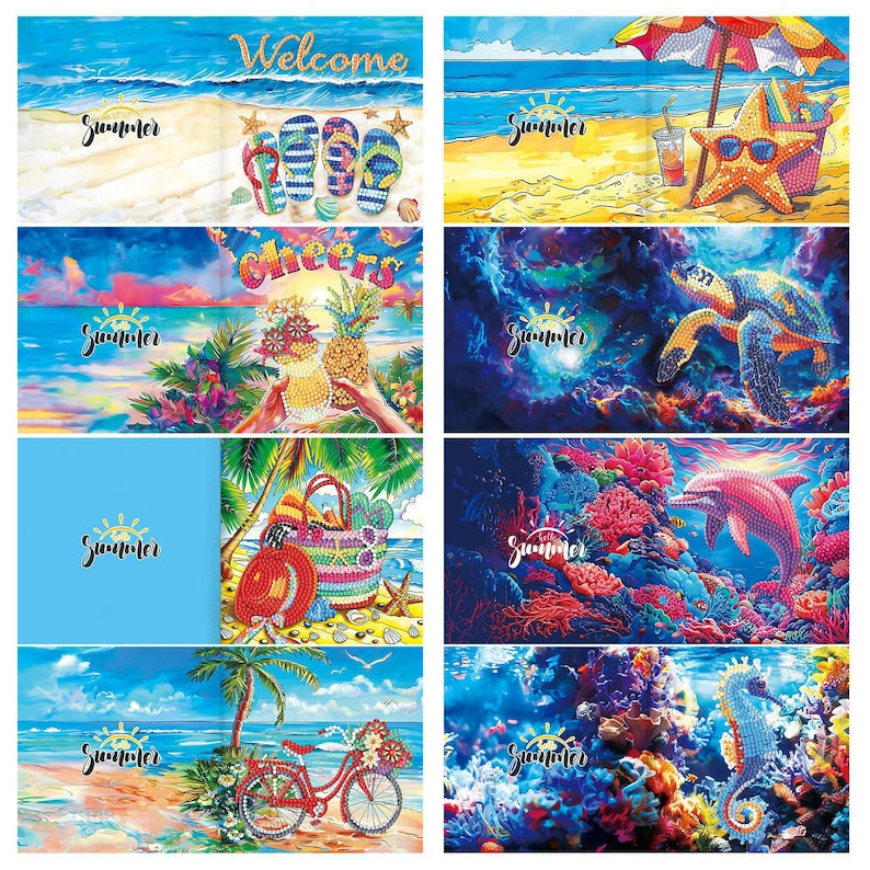 Diamond Painting Cards, Mandala Flower Bird Butterfly Designs, Festive Mail Craft Kit