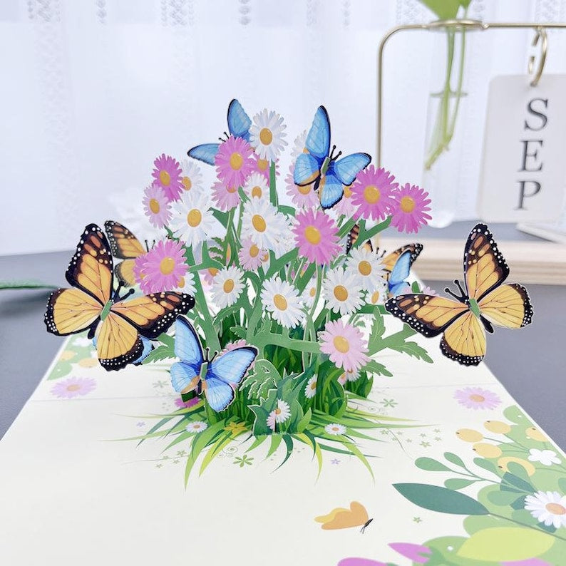 Sunflower Pop Up 3D Card Bouquet Style Gift For Mom Birthday Decor