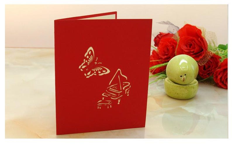Piano Angel 3D Pop Up Card Elegant Music Greeting Card Gift for Mom