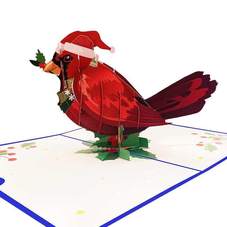 Christmas Cardinal Pop Up Card: Festive Nature Greeting, Winter Decor
