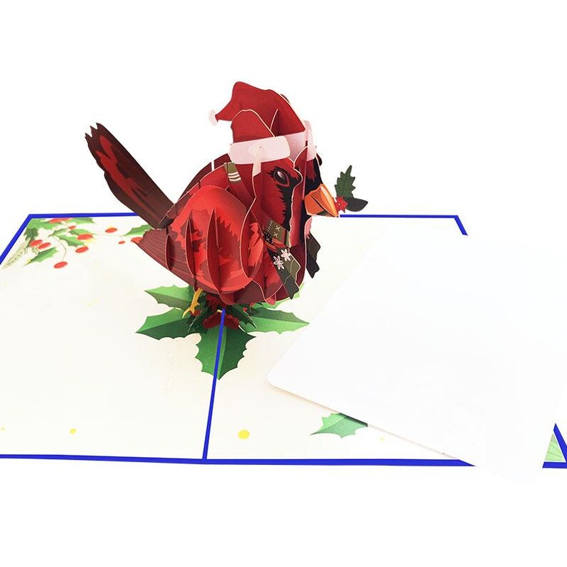 Christmas Cardinal Pop Up Card: Festive Nature Greeting, Winter Decor