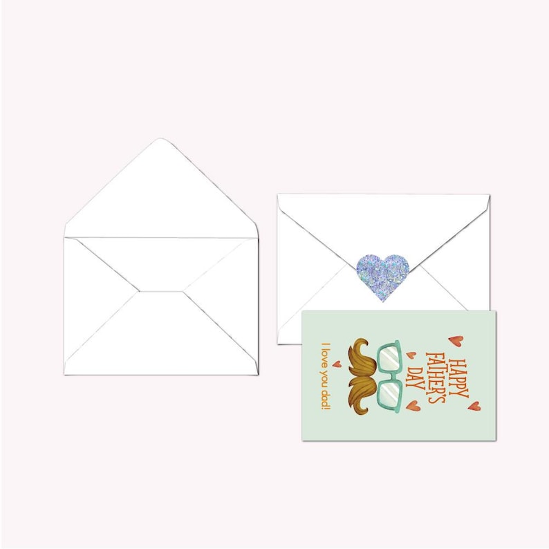 4Pcs Father’s Day Card Set with Stickers for Dad Gift, DIY Style Greeting Pack