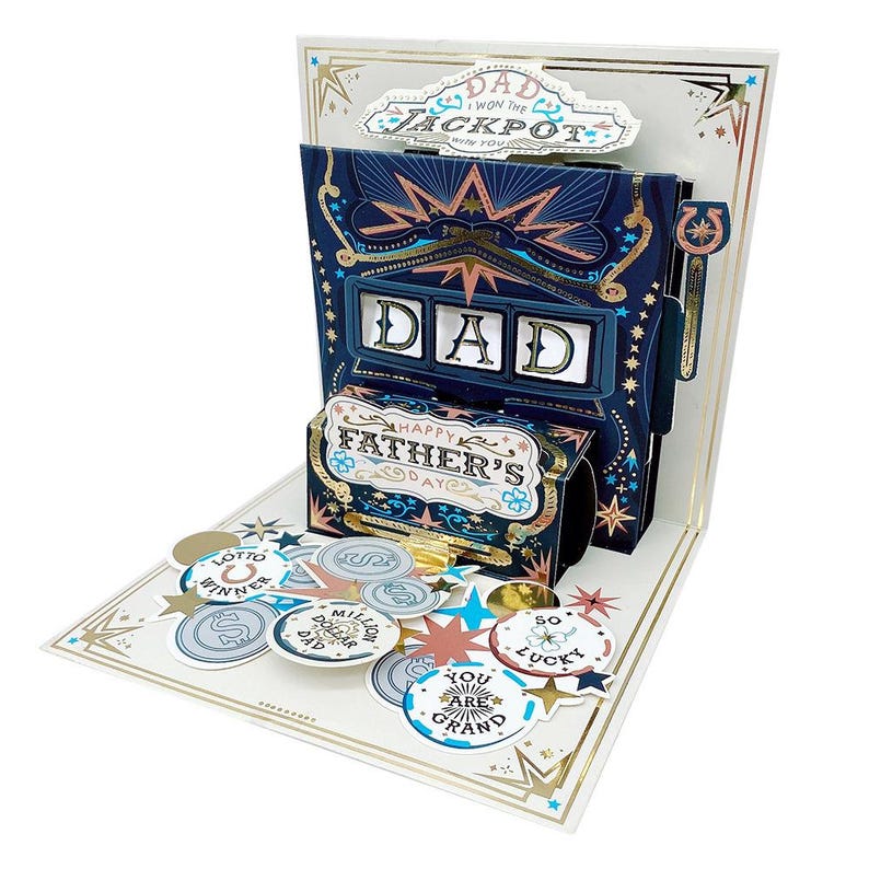 Interactive Father’s Day Card for Dad Gift, Slot Machine Fun Greeting Card