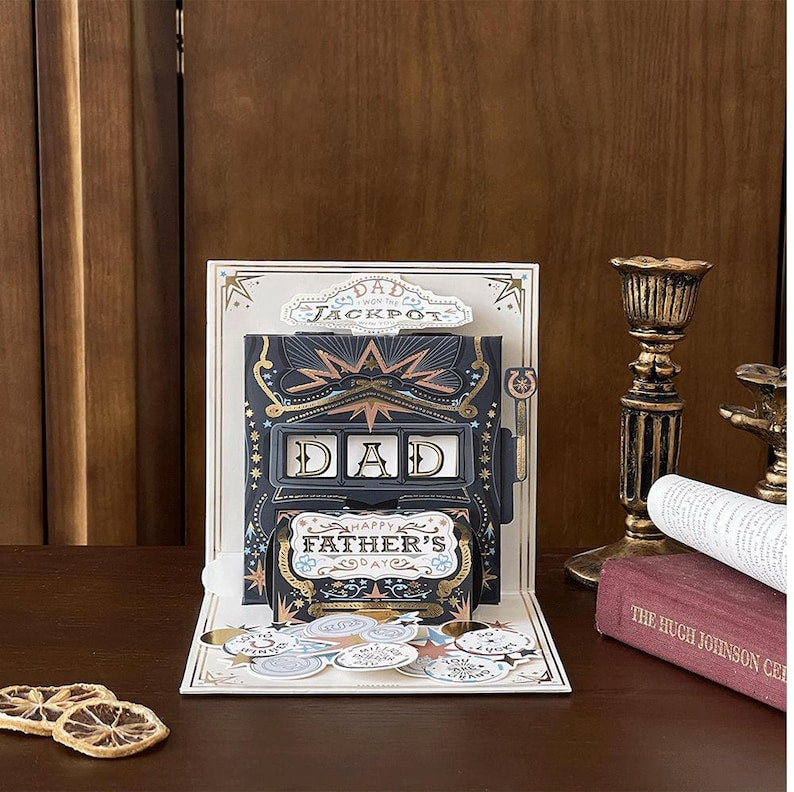 Interactive Father’s Day Card for Dad Gift, Slot Machine Fun Greeting Card