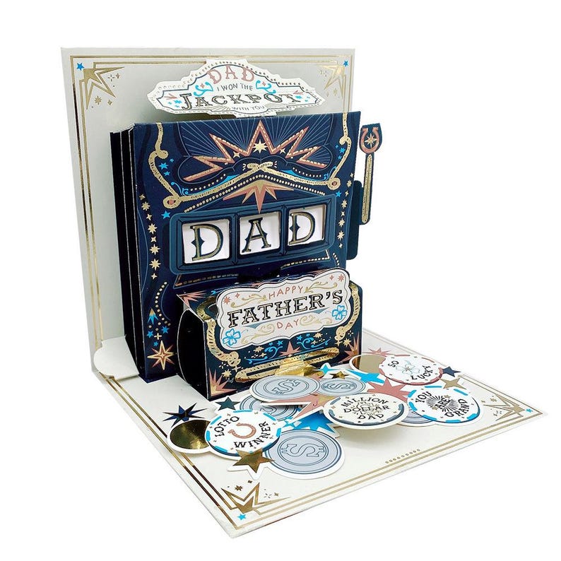Interactive Father’s Day Card for Dad Gift, Slot Machine Fun Greeting Card