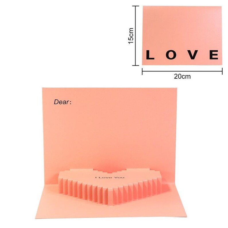 Layered Heart Pop Up Card, Romantic Valentine Anniversary Love Message