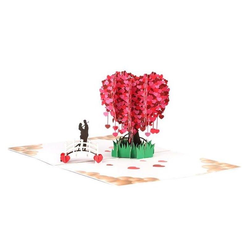 Layered Heart Pop Up Card, Romantic Valentine Anniversary Love Message