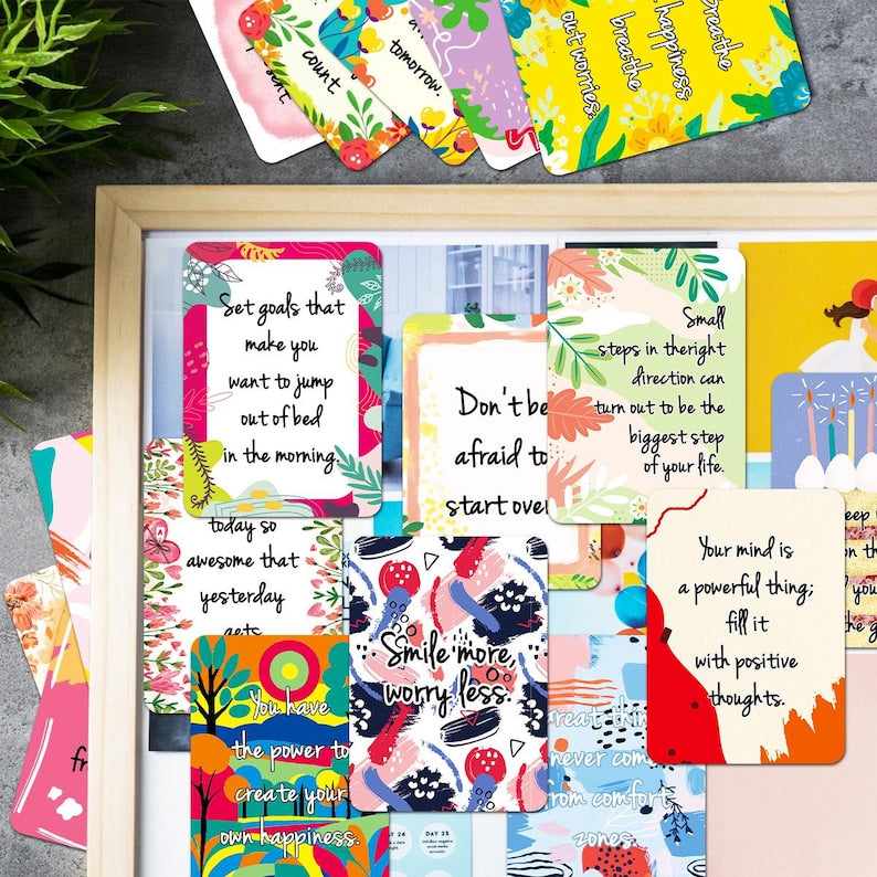 100PCS Motivational Thank You Blank Cards Set for Kids Lunchbox Notes Gift for Students