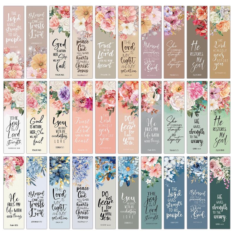 60Pcs Floral Bookmark Set Gift for Book Lovers Graduation Reading
