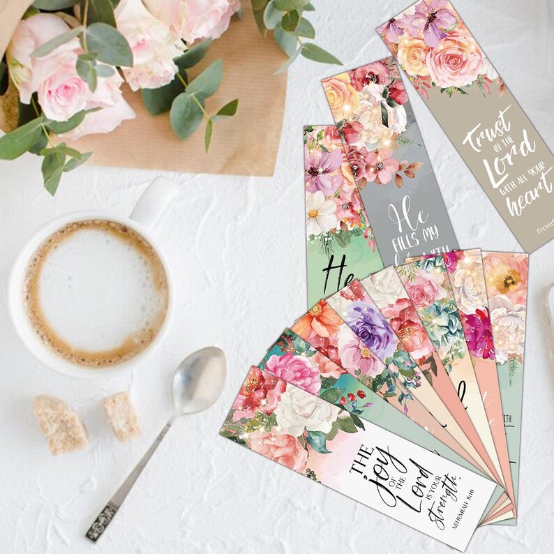 60Pcs Floral Bookmark Set Gift for Book Lovers Graduation Reading