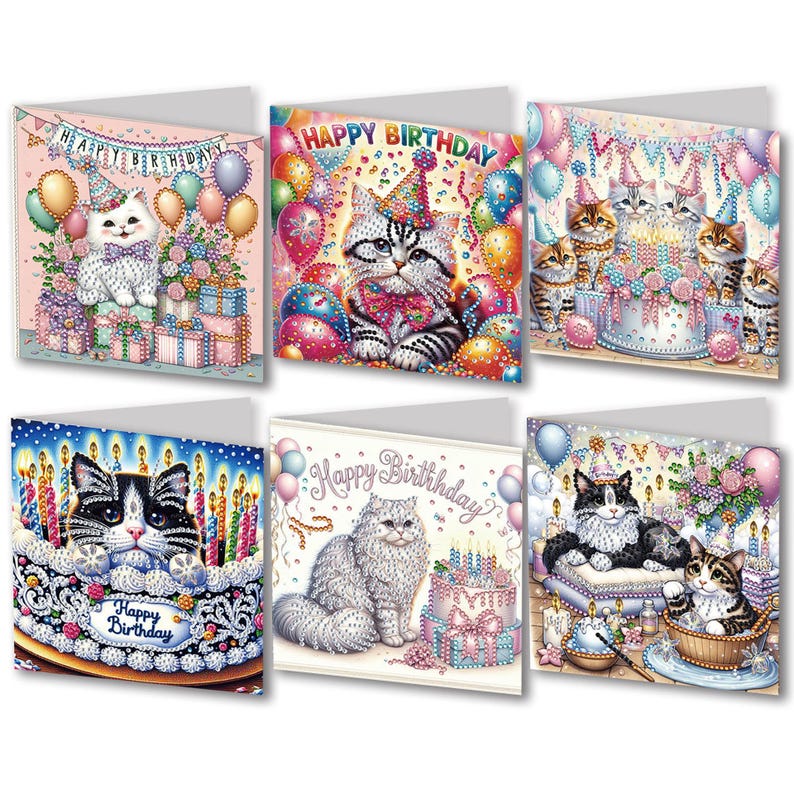 Diamond Painting Butterfly Card Set, 6pc DIY Greeting Cards, Beginner Craft Kit