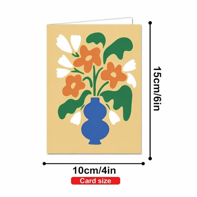 Set of 6 Botanical Floral Greeting Card Set with Envelopes for Wedding Thank You