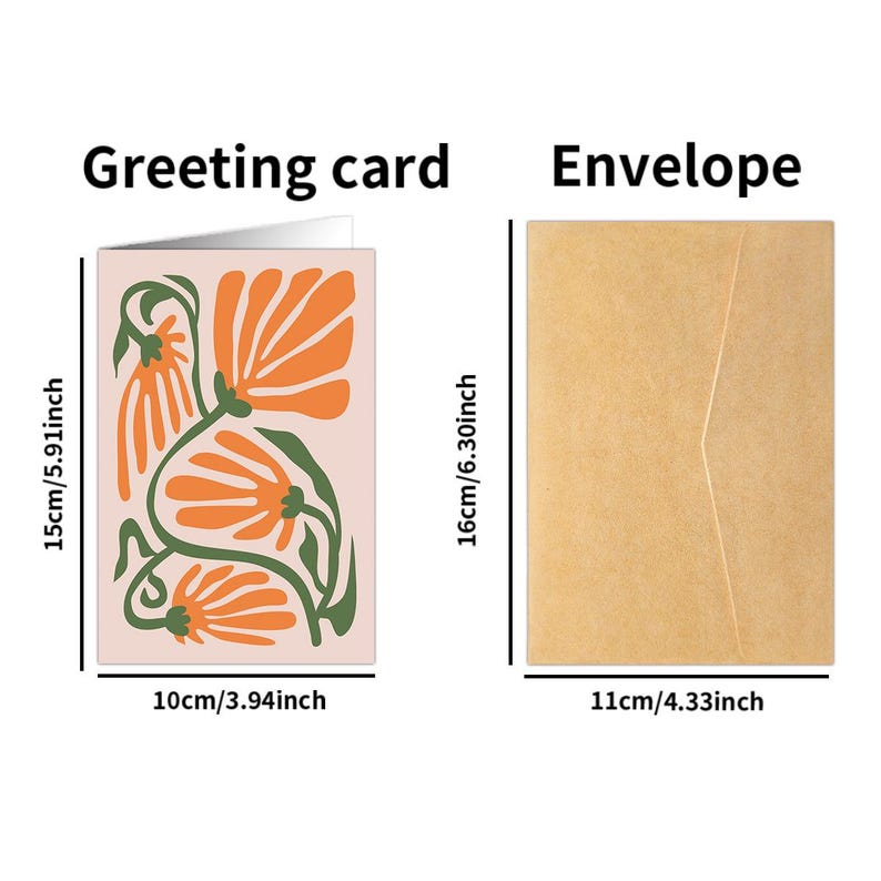 Abstract Floral Card Set (18Pcs), Modern Minimalist Art Greeting Cards, Boho Style Blank Stationery