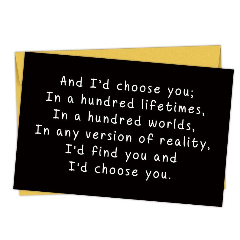 Set of 10 Funny Wedding Card Gift For Couple Minimal Humor Greeting Card