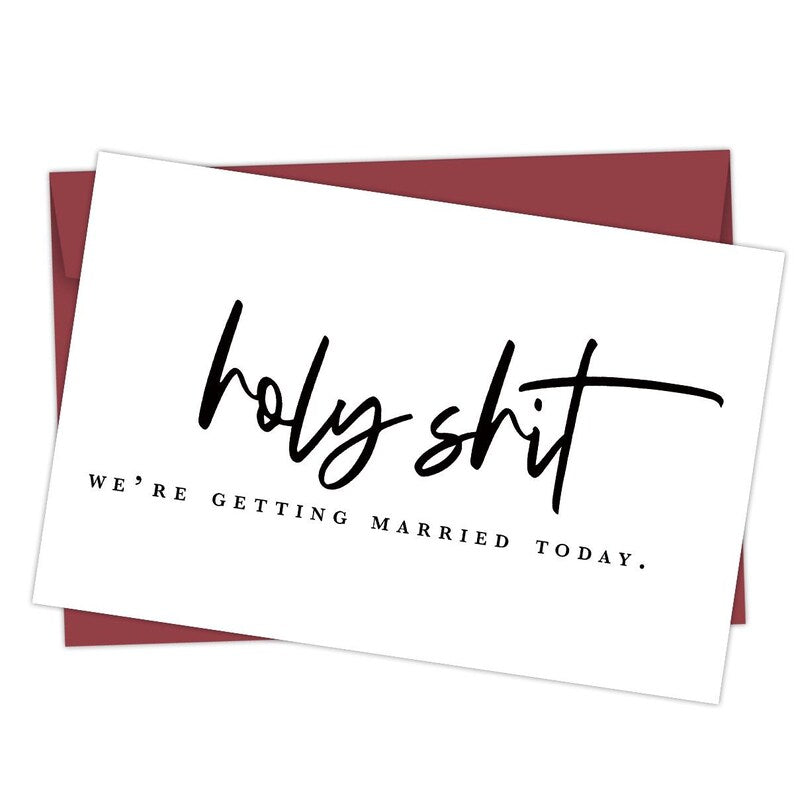 Set of 10 Funny Wedding Card Gift For Couple Minimal Humor Greeting Card