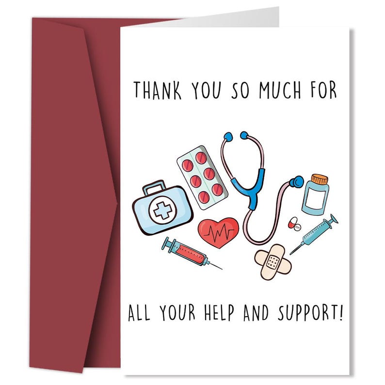 Set of 2 Nurse Thank You Card Gift For Healthcare Worker Appreciation Card