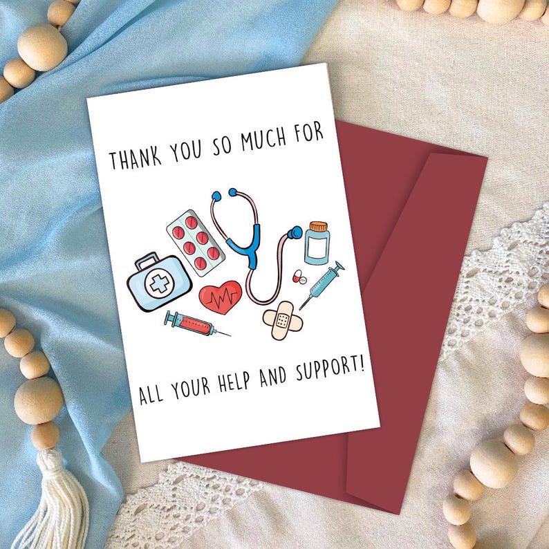 Set of 2 Nurse Thank You Card Gift For Healthcare Worker Appreciation Card