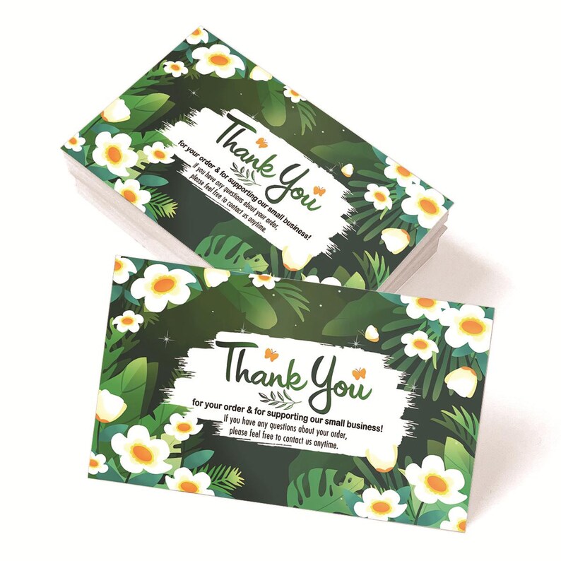 Gold Foil Thank You Cards for Business Packaging (8 Sets, 400Pcs), Customer Appreciation Inserts