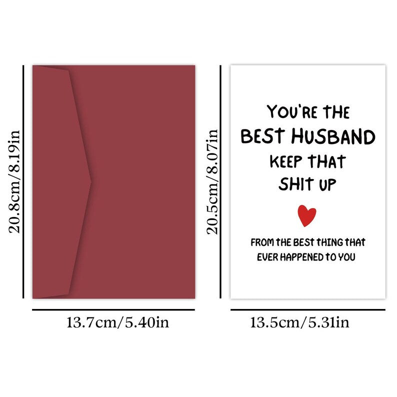 Funny Husband Birthday Card, Humorous Joke Greeting Card (Set of 15)