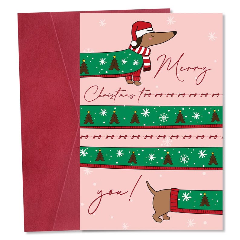 Set of 5 Funny Christmas Elf Card Gift for Friend Holiday Humor