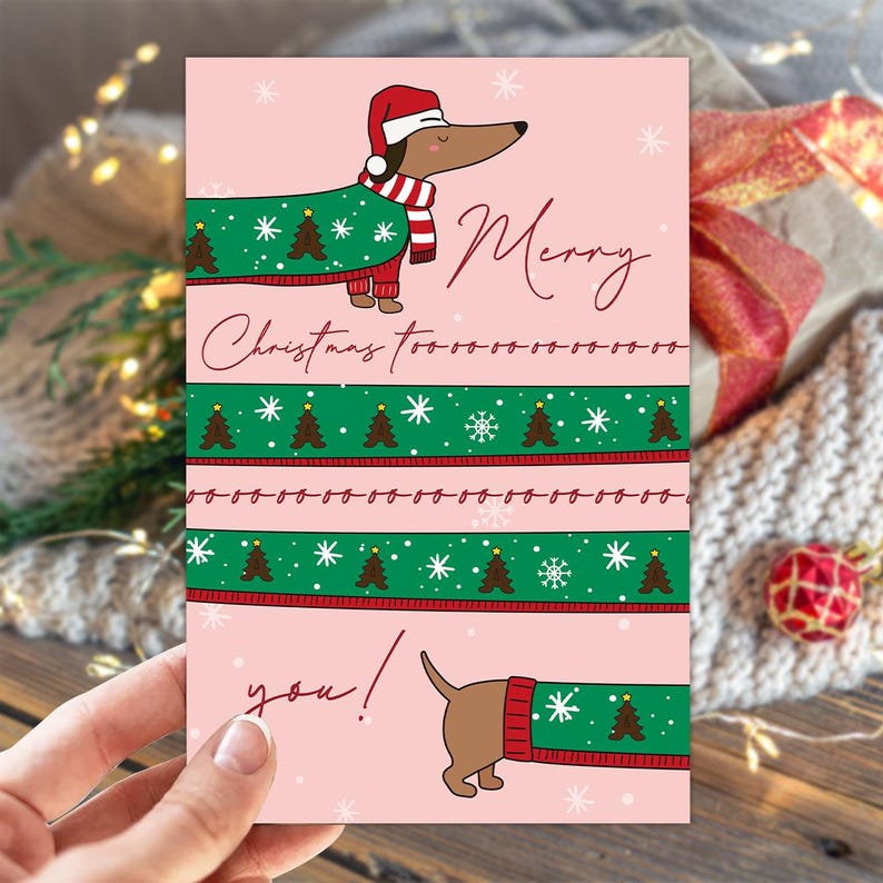 Set of 5 Funny Christmas Elf Card Gift for Friend Holiday Humor