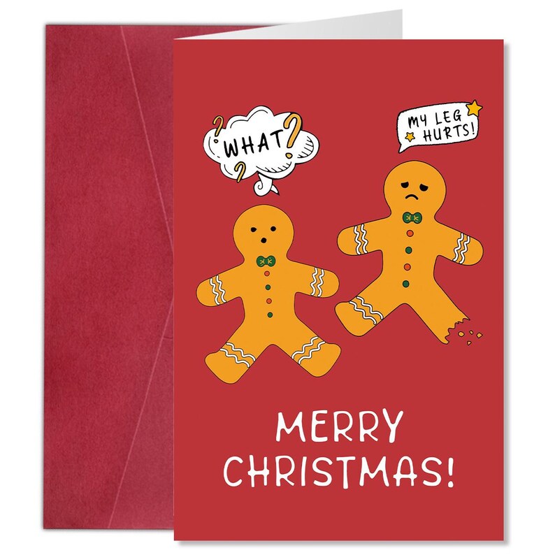 Set of 8 Funny Christmas Card Adult Humor Gift for Friends Party