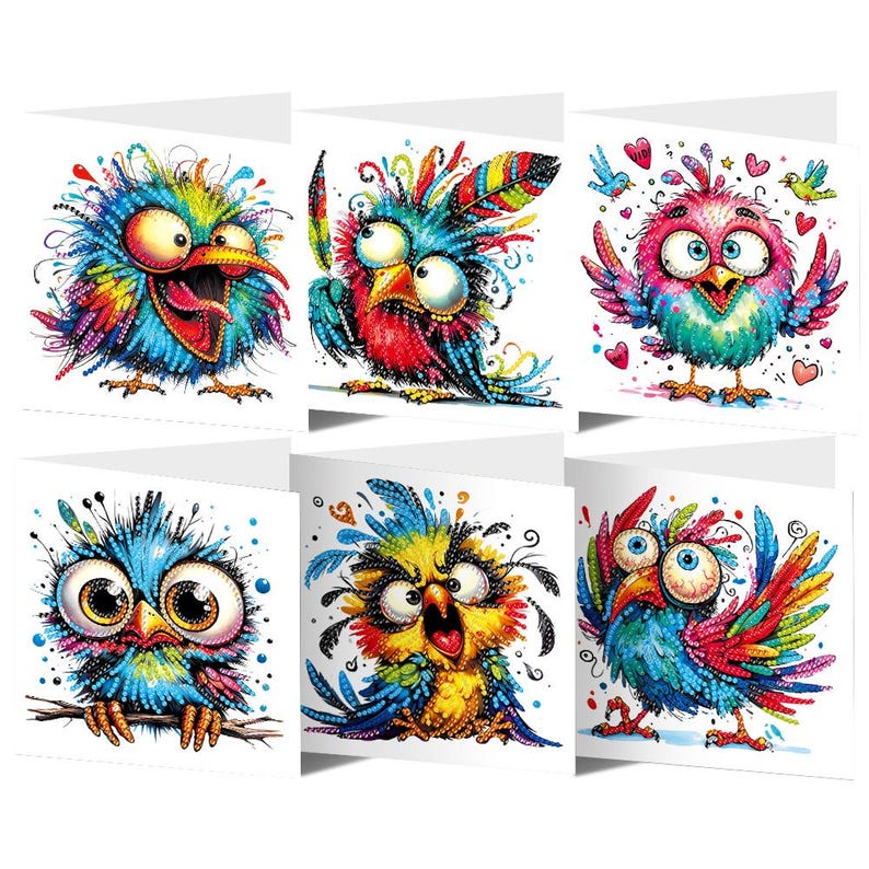 Diamond Painting Birthday Cards Set with Envelopes, DIY Greeting Cards for Party Mail