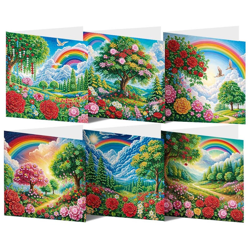 Diamond Painting Birthday Cards Set with Envelopes, DIY Greeting Cards for Party Mail