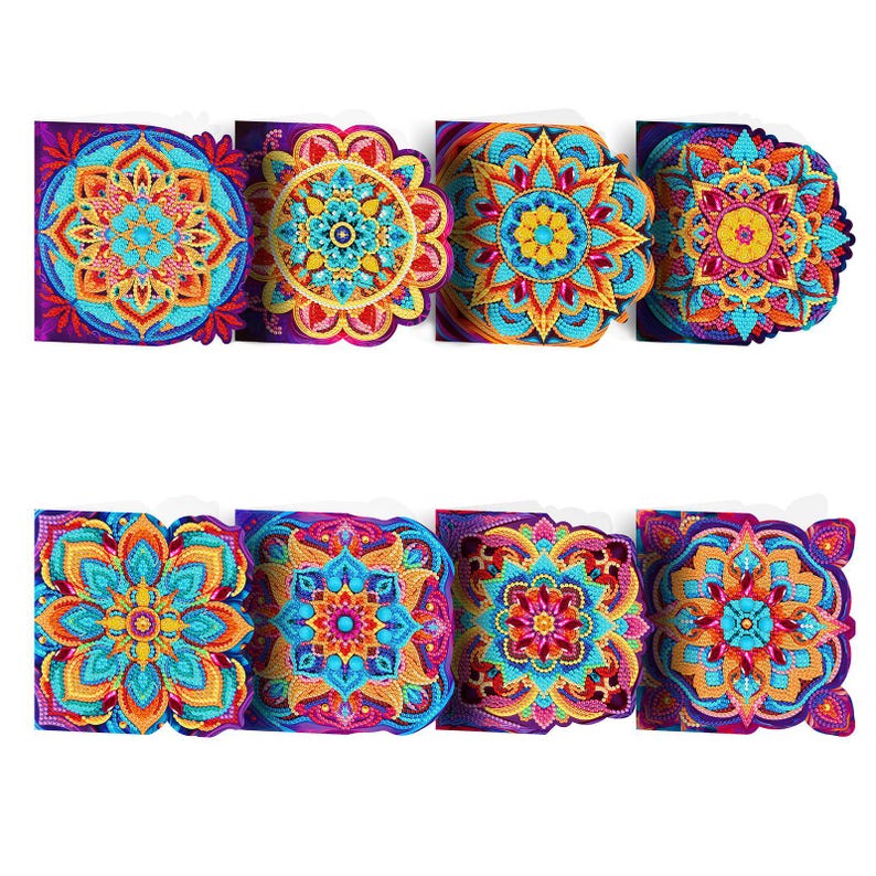 Diamond Painting Cards, Mandala Flower Bird Butterfly Designs, Festive Mail Craft Kit