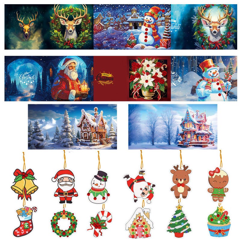 Diamond Painting Cards, Mandala Flower Bird Butterfly Designs, Festive Mail Craft Kit