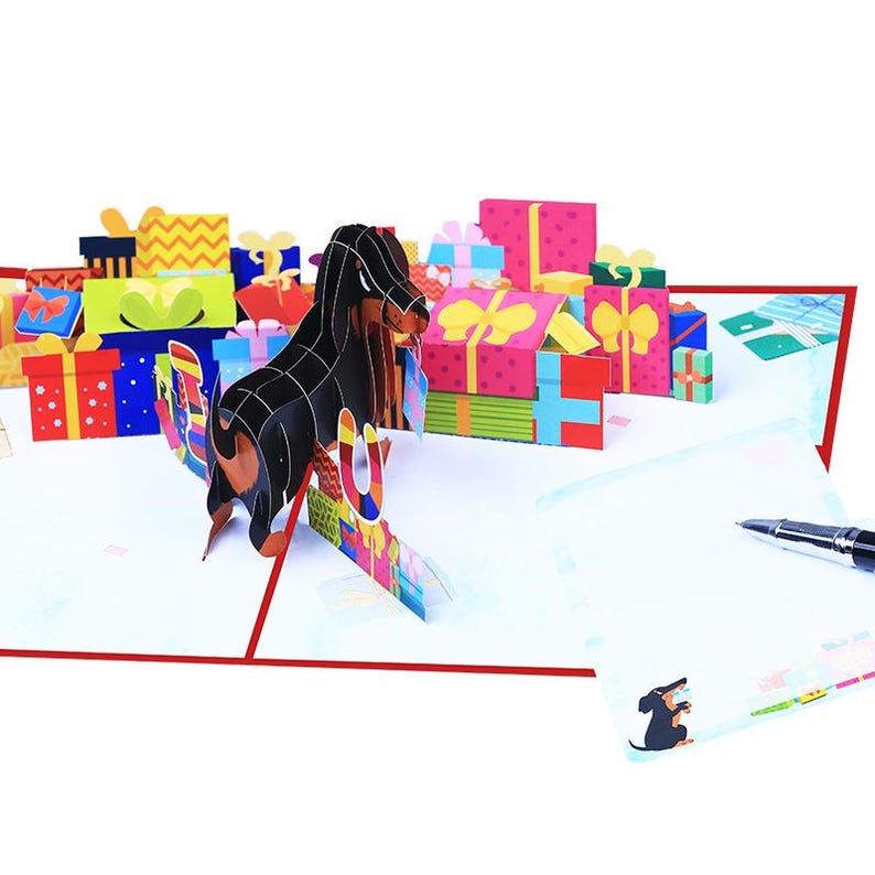 Dachshund Pop Up Card: 3D Dog Love Greeting for Pet Lovers (13x18 cm)