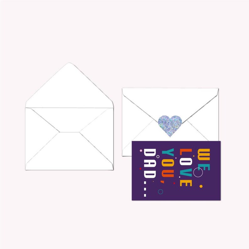 4Pcs Father’s Day Card Set with Stickers for Dad Gift, DIY Style Greeting Pack
