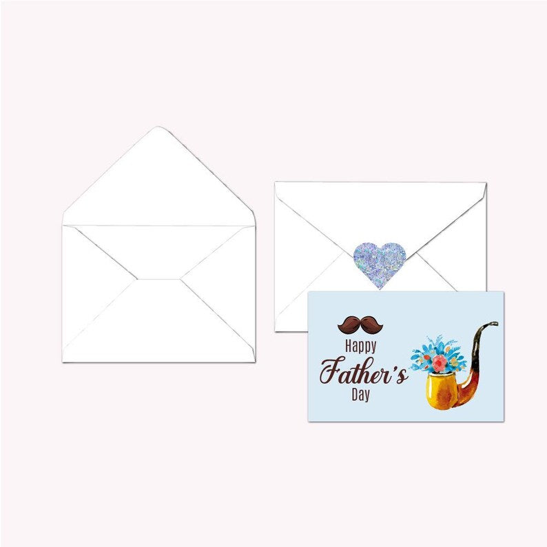 4Pcs Father’s Day Card Set with Stickers for Dad Gift, DIY Style Greeting Pack