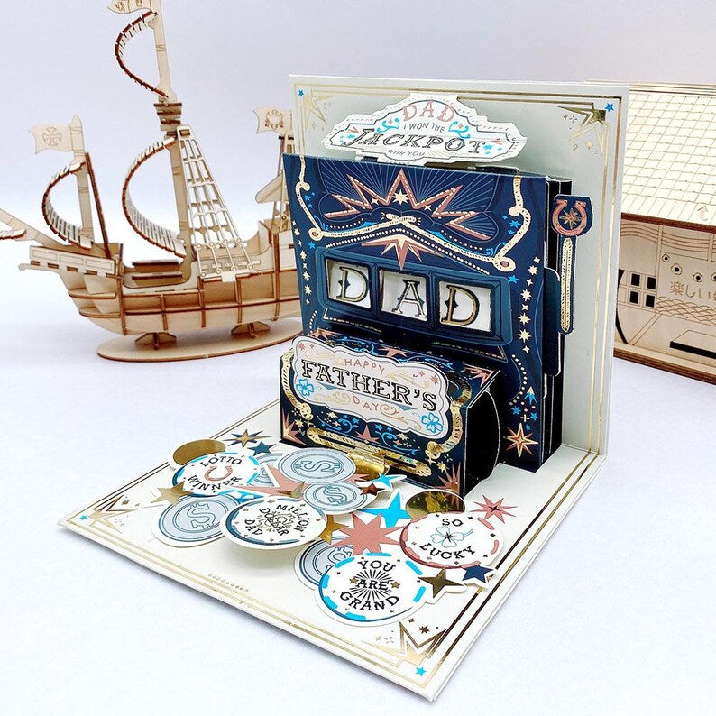 Interactive Father’s Day Card for Dad Gift, Slot Machine Fun Greeting Card