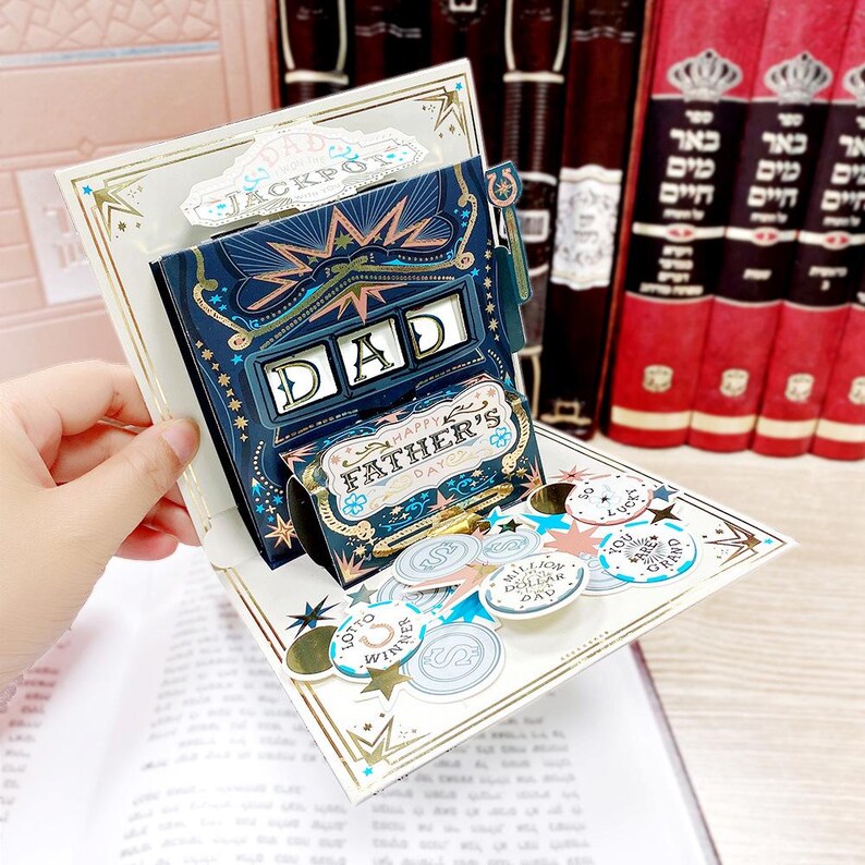 Interactive Father’s Day Card for Dad Gift, Slot Machine Fun Greeting Card