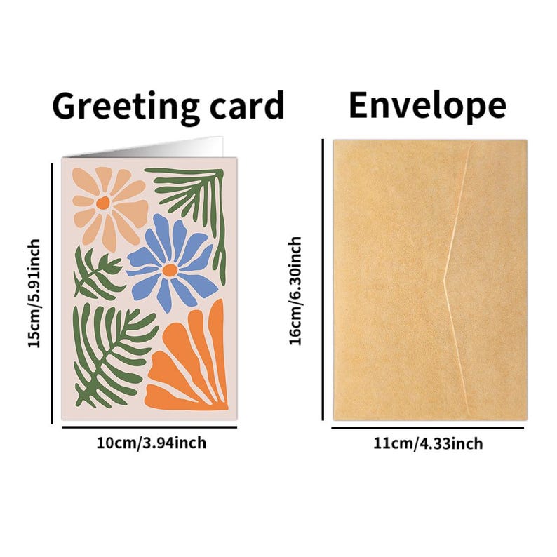 Set of 18 Abstract Floral Blank Greeting Cards For Modern Art Lovers Gift