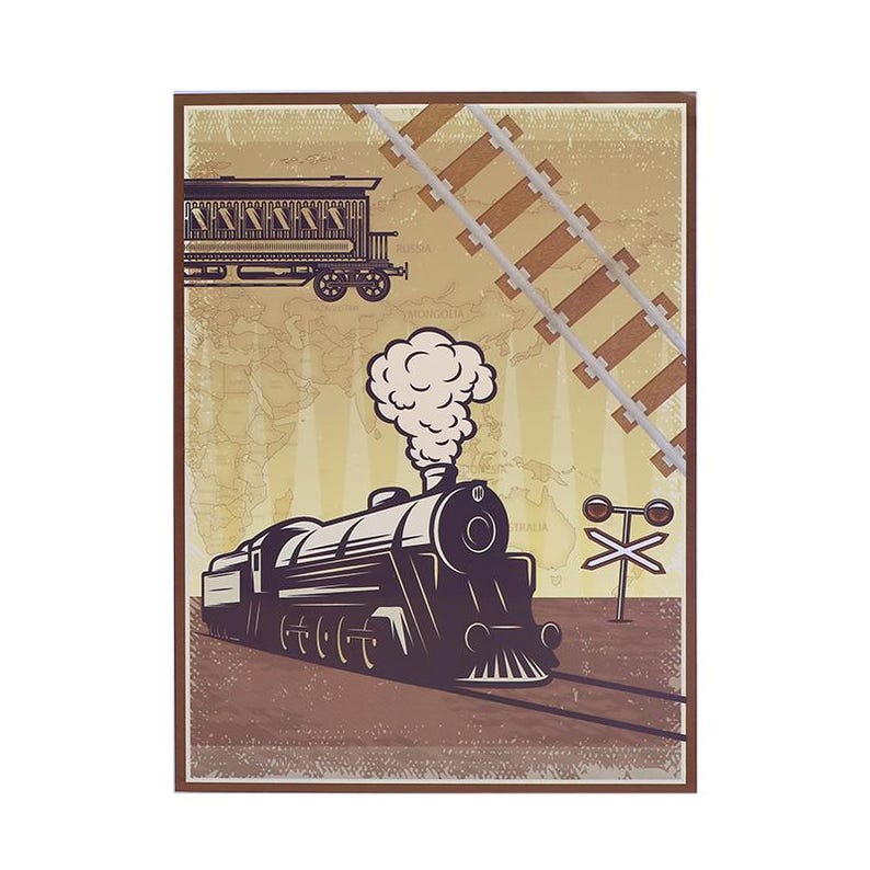 Pop Up Train Card Vintage 3D Greeting Gift for Dad Train Lover Decor