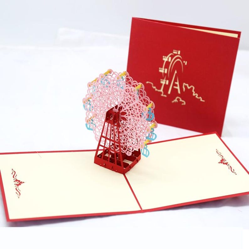 Ferris Wheel 3D Pop Up Card Romantic Greeting Card Gift for Couple or Friend