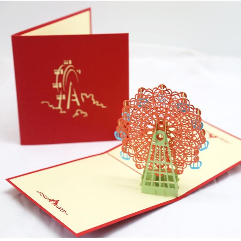 Ferris Wheel 3D Pop Up Card Romantic Greeting Card Gift for Couple or Friend