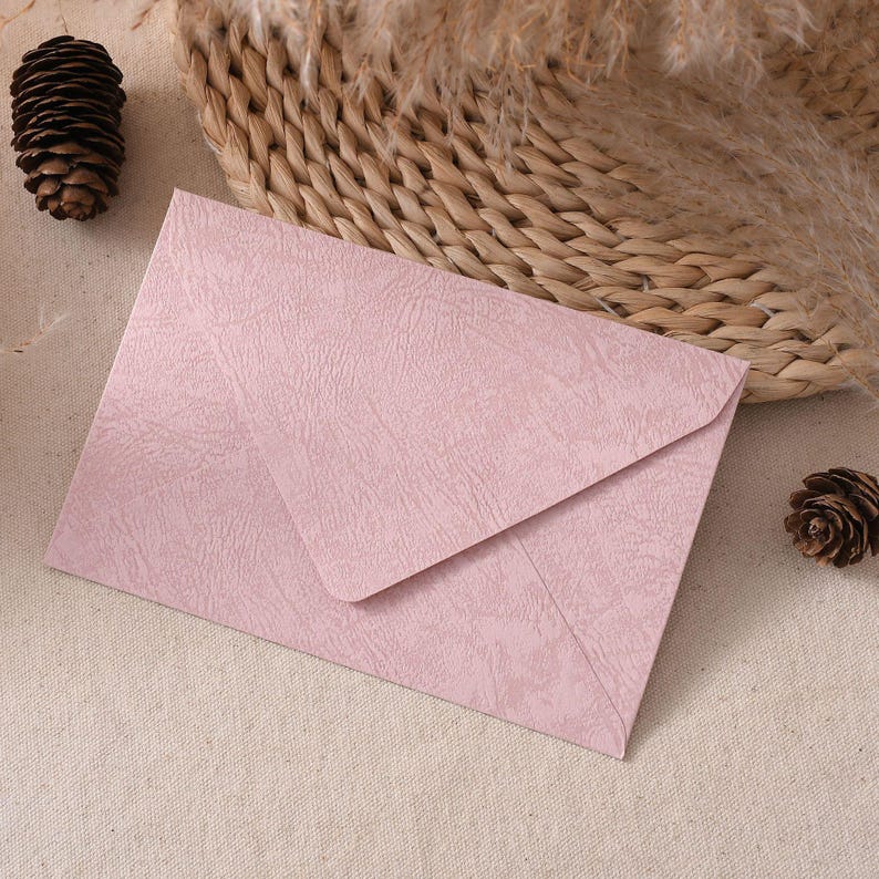 Set of 50 Textured Stationery Writing Set Tree Bark Envelope Kit for Pen Pals