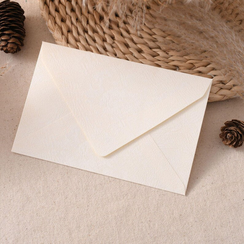 Set of 50 Textured Stationery Writing Set Tree Bark Envelope Kit for Pen Pals