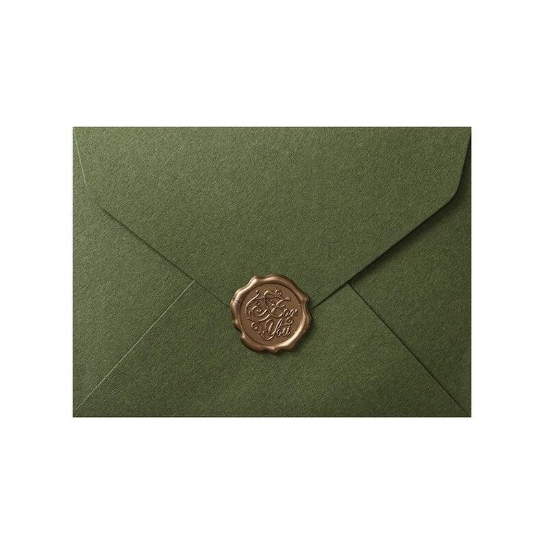 Set of 5 Avocado Green Greeting Card Minimalist Olive Note for Beginners