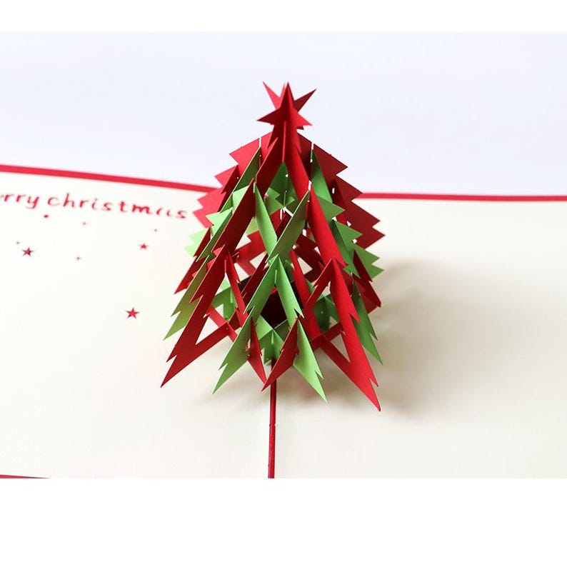 Christmas Tree Pop Up Card 3D Holiday Greeting Card for Family Gift