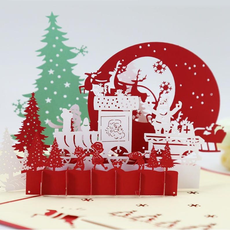 Christmas Pop Up Card 3D Holiday Greeting Card for Family or Friends