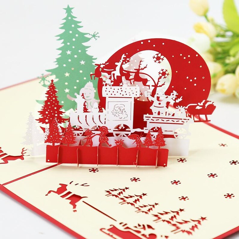 Christmas Pop Up Card 3D Holiday Greeting Card for Family or Friends