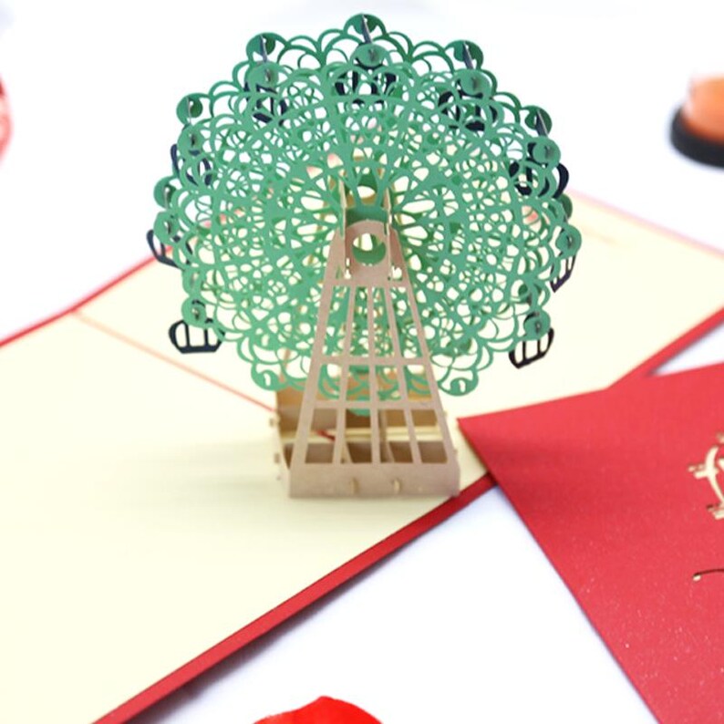 Ferris Wheel 3D Pop Up Card Romantic Greeting Card Gift for Couple or Friend