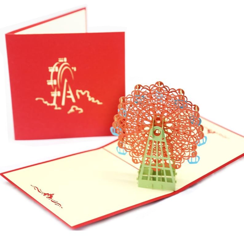 Ferris Wheel 3D Pop Up Card Romantic Greeting Card Gift for Couple or Friend